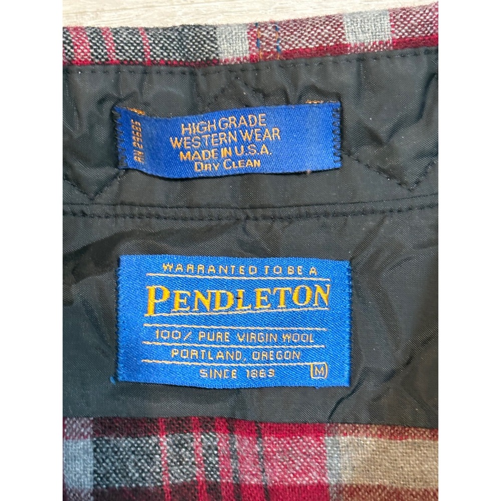 Pendleton Wool Western Plaid Shirt Mens‎ Button Front Casual Medium - Picture 3 of 4